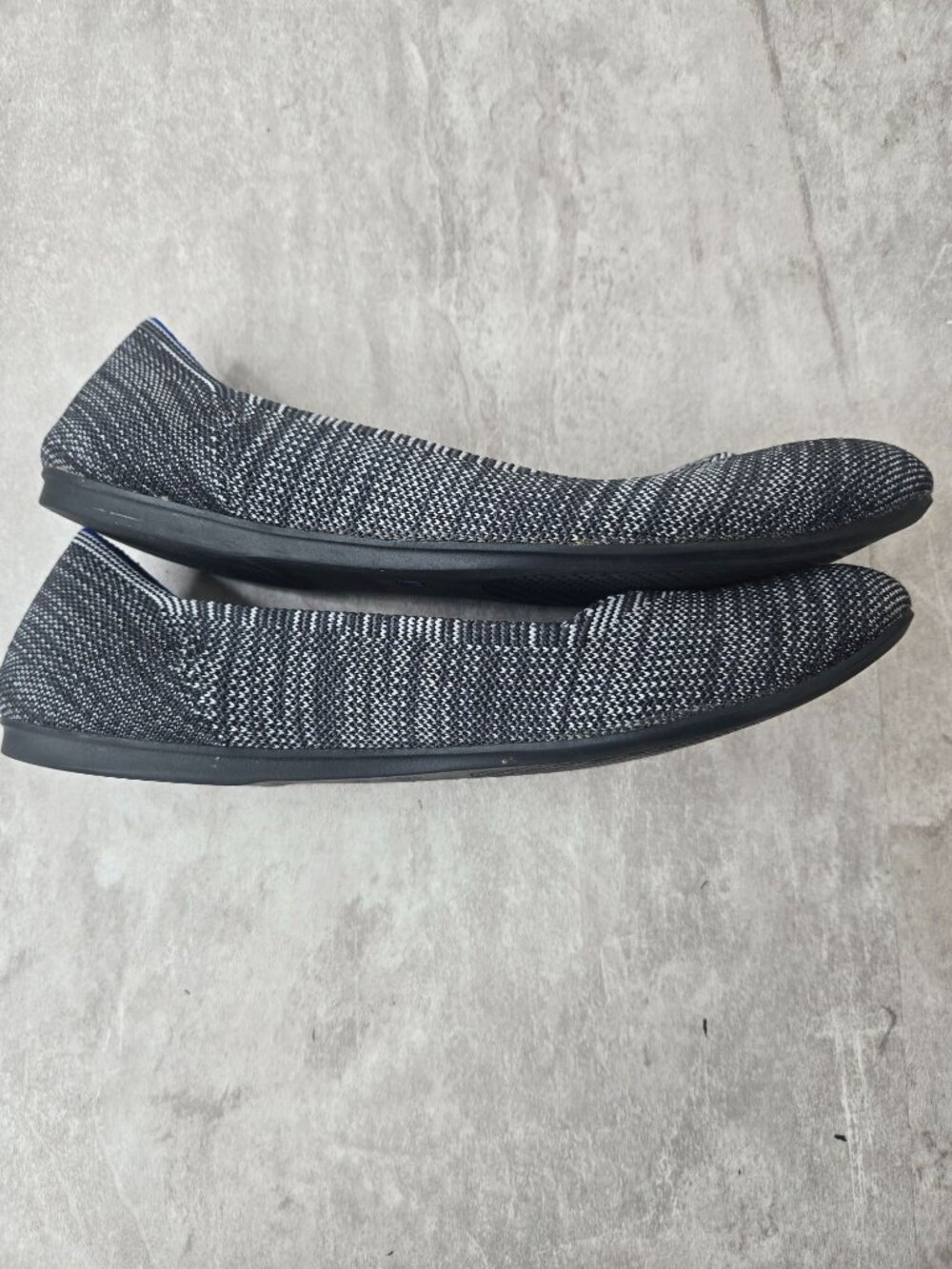 Rothy's Ballet Flat 9 Gray Stretch Knit Slip On Round Toe Comfort Ballerina Shoe - Picture 5 of 11